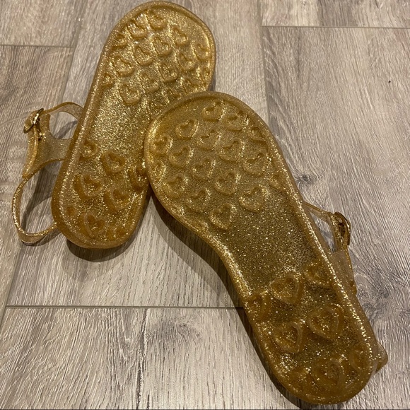 3/$20 Old Navy Gold Glitter Jelly Sandals - Kid Size 2 - Picture 8 of 8